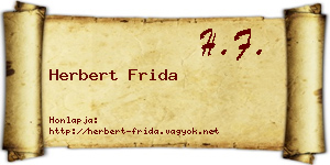Herbert Frida névjegykártya